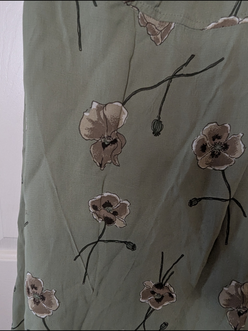 Vtg American Eagle Floral Halter Mini Dress Green Y2K 90s Boho Cottagecore 10 - Picture 3 of 11